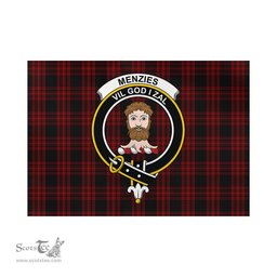 Scottish Menzies Hunting Tartan Flag with Family Crest - Tartan Garden Flag Scottish Plaid Tartan Plaid - ScotsTee - scotstee.com