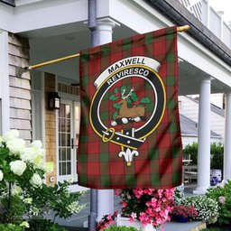 Scottish Maxwell Tartan Flag with Family Crest - Tartan Garden Flag Scottish Plaid Tartan Plaid - ScotsTee - scotstee.com