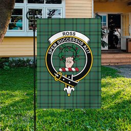 Scottish Ross Hunting Ancient Tartan Flag with Family Crest - Tartan Garden Flag Scottish Plaid Tartan Plaid - ScotsTee - scotstee.com