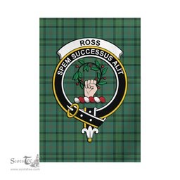 Scottish Ross Hunting Ancient Tartan Flag with Family Crest - Tartan Garden Flag Scottish Plaid Tartan Plaid - ScotsTee - scotstee.com