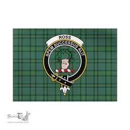Scottish Ross Hunting Ancient Tartan Flag with Family Crest - Tartan Garden Flag Scottish Plaid Tartan Plaid - ScotsTee - scotstee.com