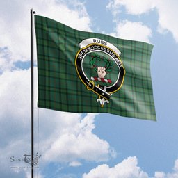 Scottish Ross Hunting Ancient Tartan Flag with Family Crest - Tartan Garden Flag Scottish Plaid Tartan Plaid - ScotsTee - scotstee.com