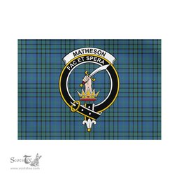 Scottish Matheson Hunting Ancient Tartan Flag with Family Crest - Tartan Garden Flag Scottish Plaid Tartan Plaid - ScotsTee - scotstee.com