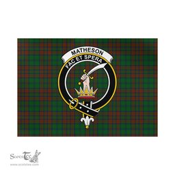 Scottish Matheson Hunting Highland Tartan Flag with Family Crest - Tartan Garden Flag Scottish Plaid Tartan Plaid - ScotsTee - scotstee.com