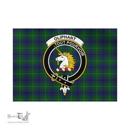 Scottish Oliphant Tartan Flag with Family Crest - Tartan Garden Flag Scottish Plaid Tartan Plaid - ScotsTee - scotstee.com