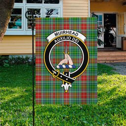 Scottish Muirhead Tartan Flag with Family Crest - Tartan Garden Flag Scottish Plaid Tartan Plaid - ScotsTee - scotstee.com