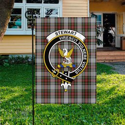 Scottish Stewart Dress Tartan Flag with Family Crest - Tartan Garden Flag Scottish Plaid Tartan Plaid - ScotsTee - scotstee.com