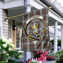 Scottish Stewart Dress Tartan Flag with Family Crest - Tartan Garden Flag Scottish Plaid Tartan Plaid - ScotsTee - scotstee.com