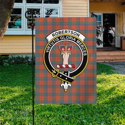 Scottish Robertson Ancient Tartan Flag with Family Crest - Tartan Garden Flag Scottish Plaid Tartan Plaid - ScotsTee - scotstee.com