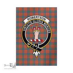 Scottish Robertson Ancient Tartan Flag with Family Crest - Tartan Garden Flag Scottish Plaid Tartan Plaid - ScotsTee - scotstee.com