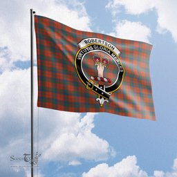 Scottish Robertson Ancient Tartan Flag with Family Crest - Tartan Garden Flag Scottish Plaid Tartan Plaid - ScotsTee - scotstee.com