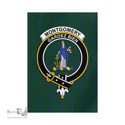 Scottish Montgomery Tartan Flag with Family Crest - Tartan Garden Flag Scottish Plaid Tartan Plaid - ScotsTee - scotstee.com