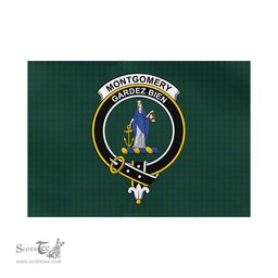 Scottish Montgomery Tartan Flag with Family Crest - Tartan Garden Flag Scottish Plaid Tartan Plaid - ScotsTee - scotstee.com