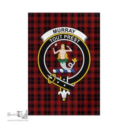 Scottish Murray of Ochtertyre Tartan Flag with Family Crest - Tartan Garden Flag Scottish Plaid Tartan Plaid - ScotsTee - scotstee.com