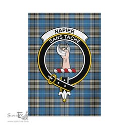 Scottish Napier Ancient Tartan Flag with Family Crest - Tartan Garden Flag Scottish Plaid Tartan Plaid - ScotsTee - scotstee.com