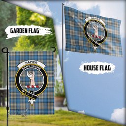 Scottish Napier Ancient Tartan Flag with Family Crest - Tartan Garden Flag Scottish Plaid Tartan Plaid - ScotsTee - scotstee.com