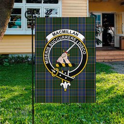 Scottish MacMillan Hunting Tartan Flag with Family Crest - Tartan Garden Flag Scottish Plaid Tartan Plaid - ScotsTee - scotstee.com