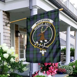Scottish MacPhail Hunting Tartan Flag with Family Crest - Tartan Garden Flag Scottish Plaid Tartan Plaid - ScotsTee - scotstee.com