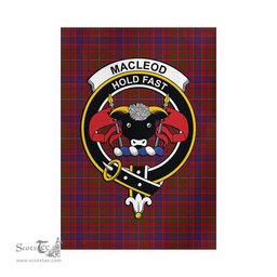 Scottish MacLeod Red Tartan Flag with Family Crest - Tartan Garden Flag Scottish Plaid Tartan Plaid - ScotsTee - scotstee.com