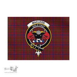 Scottish MacLeod Red Tartan Flag with Family Crest - Tartan Garden Flag Scottish Plaid Tartan Plaid - ScotsTee - scotstee.com