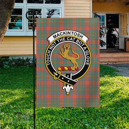 Scottish MacKintosh Ancient Tartan Flag with Family Crest - Tartan Garden Flag Scottish Plaid Tartan Plaid - ScotsTee - scotstee.com