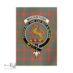 Scottish MacKintosh Ancient Tartan Flag with Family Crest - Tartan Garden Flag Scottish Plaid Tartan Plaid - ScotsTee - scotstee.com