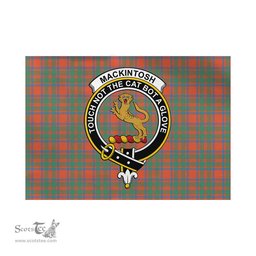 Scottish MacKintosh Ancient Tartan Flag with Family Crest - Tartan Garden Flag Scottish Plaid Tartan Plaid - ScotsTee - scotstee.com