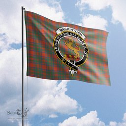 Scottish MacKintosh Ancient Tartan Flag with Family Crest - Tartan Garden Flag Scottish Plaid Tartan Plaid - ScotsTee - scotstee.com