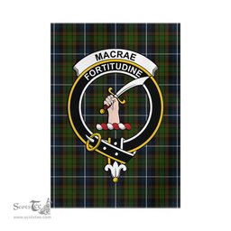 Scottish MacRae Hunting Tartan Flag with Family Crest - Tartan Garden Flag Scottish Plaid Tartan Plaid - ScotsTee - scotstee.com