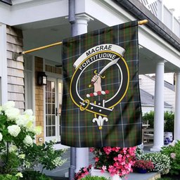 Scottish MacRae Hunting Tartan Flag with Family Crest - Tartan Garden Flag Scottish Plaid Tartan Plaid - ScotsTee - scotstee.com