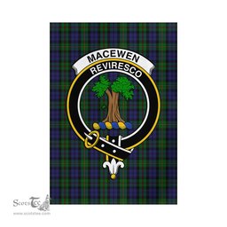 Scottish MacEwen Tartan Flag with Family Crest - Tartan Garden Flag Scottish Plaid Tartan Plaid - ScotsTee - scotstee.com