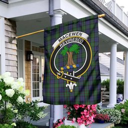 Scottish MacEwen Tartan Flag with Family Crest - Tartan Garden Flag Scottish Plaid Tartan Plaid - ScotsTee - scotstee.com