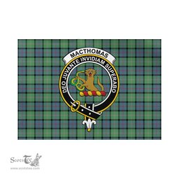 Scottish MacThomas Ancient Tartan Flag with Family Crest - Tartan Garden Flag Scottish Plaid Tartan Plaid - ScotsTee - scotstee.com