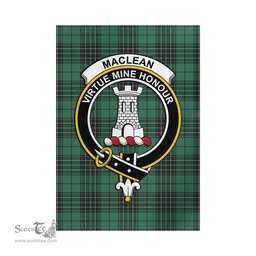 Scottish MacLean Hunting Ancient Tartan Flag with Family Crest - Tartan Garden Flag Scottish Plaid Tartan Plaid - ScotsTee - scotstee.com
