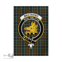 Scottish MacTavish Hunting Tartan Flag with Family Crest - Tartan Garden Flag Scottish Plaid Tartan Plaid - ScotsTee - scotstee.com