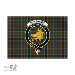 Scottish MacTavish Hunting Tartan Flag with Family Crest - Tartan Garden Flag Scottish Plaid Tartan Plaid - ScotsTee - scotstee.com