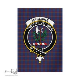 Scottish MacLaine of Lochbuie Tartan Flag with Family Crest - Tartan Garden Flag Scottish Plaid Tartan Plaid - ScotsTee - scotstee.com