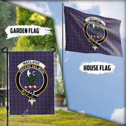Scottish MacLaine of Lochbuie Tartan Flag with Family Crest - Tartan Garden Flag Scottish Plaid Tartan Plaid - ScotsTee - scotstee.com