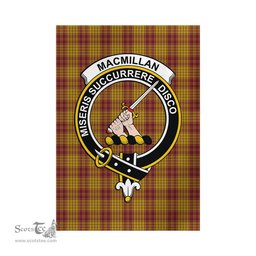 Scottish MacMillan Dress Tartan Flag with Family Crest - Tartan Garden Flag Scottish Plaid Tartan Plaid - ScotsTee - scotstee.com