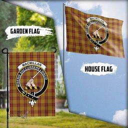 Scottish MacMillan Dress Tartan Flag with Family Crest - Tartan Garden Flag Scottish Plaid Tartan Plaid - ScotsTee - scotstee.com