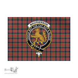 Scottish MacPherson Ancient Tartan Flag with Family Crest - Tartan Garden Flag Scottish Plaid Tartan Plaid - ScotsTee - scotstee.com