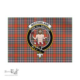 Scottish MacFarlane Ancient Tartan Flag with Family Crest - Tartan Garden Flag Scottish Plaid Tartan Plaid - ScotsTee - scotstee.com