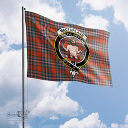Scottish MacFarlane Ancient Tartan Flag with Family Crest - Tartan Garden Flag Scottish Plaid Tartan Plaid - ScotsTee - scotstee.com