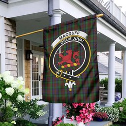 Scottish MacDuff Hunting Tartan Flag with Family Crest - Tartan Garden Flag Scottish Plaid Tartan Plaid - ScotsTee - scotstee.com