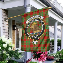 Scottish MacGregor Modern Tartan Flag with Family Crest - Tartan Garden Flag Scottish Plaid Tartan Plaid - ScotsTee - scotstee.com