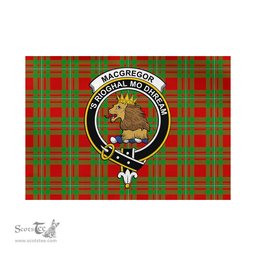 Scottish MacGregor Modern Tartan Flag with Family Crest - Tartan Garden Flag Scottish Plaid Tartan Plaid - ScotsTee - scotstee.com