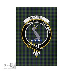 Scottish MacNeil of Colonsay Tartan Flag with Family Crest - Tartan Garden Flag Scottish Plaid Tartan Plaid - ScotsTee - scotstee.com