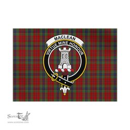 Scottish MacLean of Duart Tartan Flag with Family Crest - Tartan Garden Flag Scottish Plaid Tartan Plaid - ScotsTee - scotstee.com