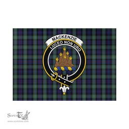 Scottish MacKenzie Hunting Green Tartan Flag with Family Crest - Tartan Garden Flag Scottish Plaid Tartan Plaid - ScotsTee - scotstee.com