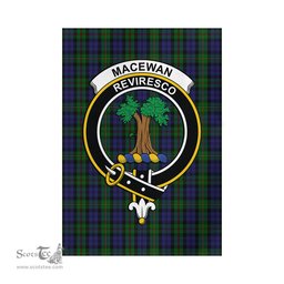 Scottish MacEwan Tartan Flag with Family Crest - Tartan Garden Flag Scottish Plaid Tartan Plaid - ScotsTee - scotstee.com